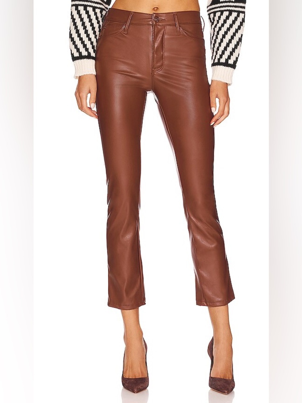 Mother The Mid Rise Dazzler Ankle Jeans Friar Brown Women’s Size 29